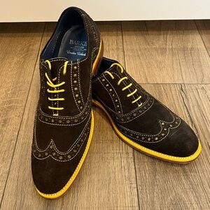 Barker Creative Collection Suede Oxford Brogues Shoes Mens Size UK 7.5F US 8.5